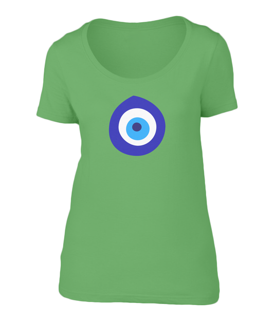 Protective (Anti-Evil) Eye  Ladies Sheer Scoop Neck T-Shirt