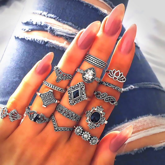 15 BoHo Unique Woman Ring Set <BR>65% off!