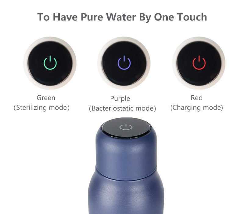 Water / Drink Purifying UV Vacuum Bottle Digital Temp Display