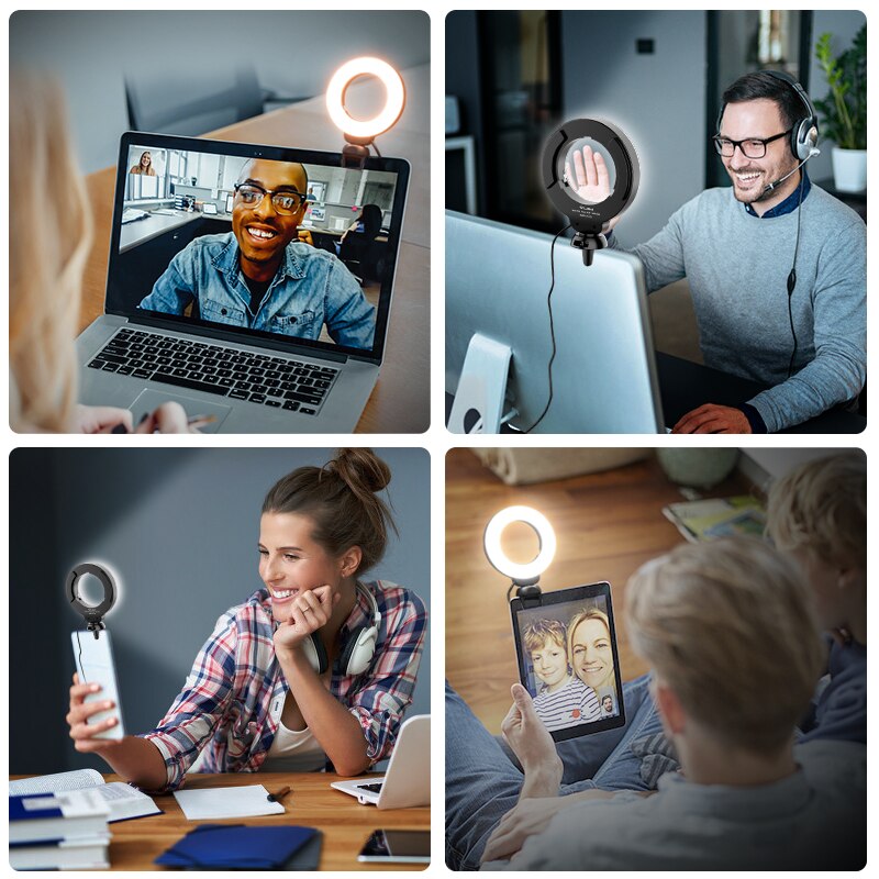 Zoom /Teams Video Ring Light For Tablet/Laptop/Webcam