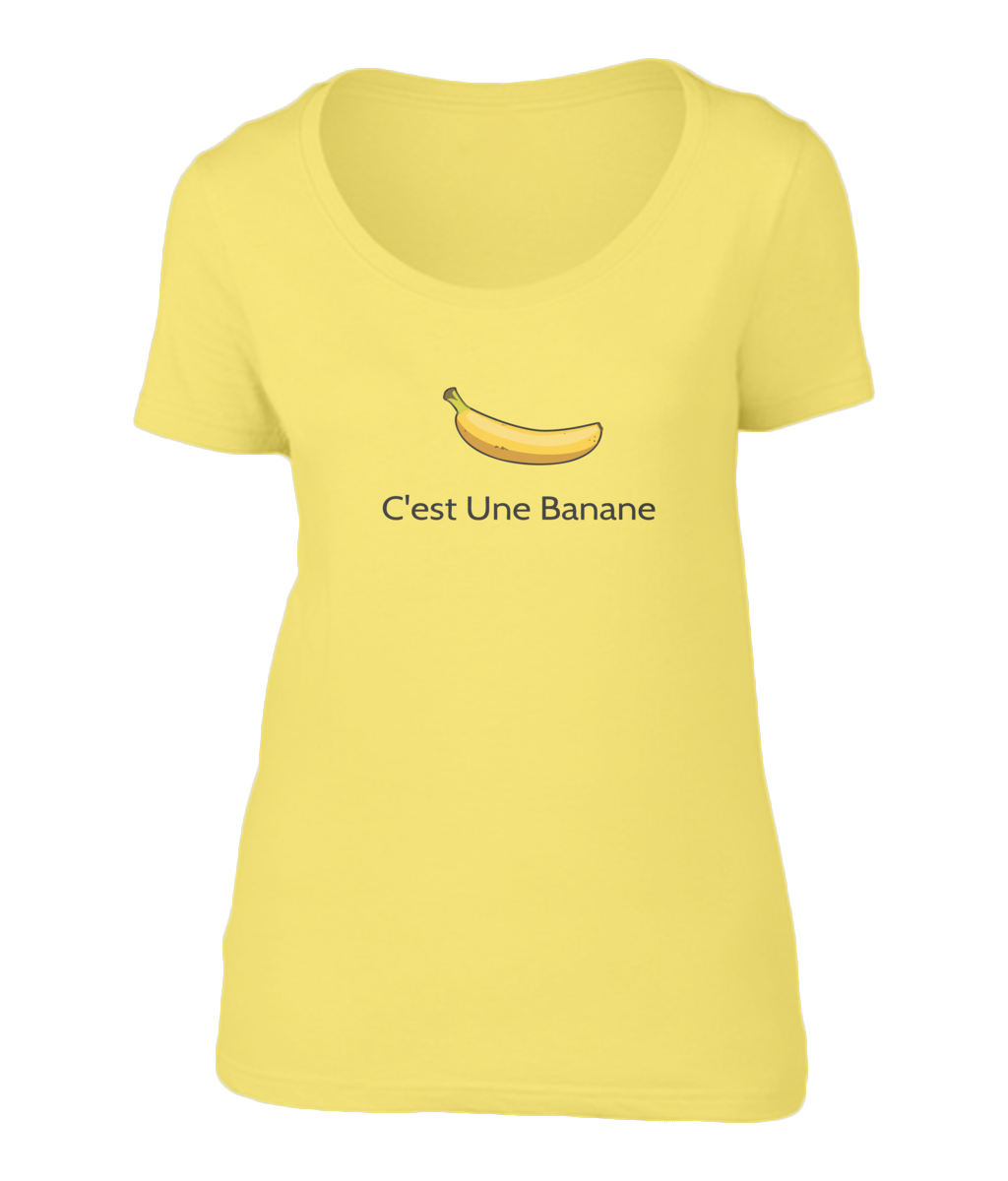 C'est Une Banane. Ladies Sheer Scoop Neck T-Shirt