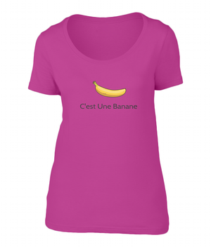 C'est Une Banane. Ladies Sheer Scoop Neck T-Shirt