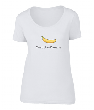 C'est Une Banane. Ladies Sheer Scoop Neck T-Shirt
