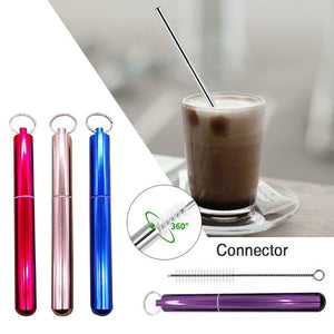 Portable Folding Stainless Steel Straw