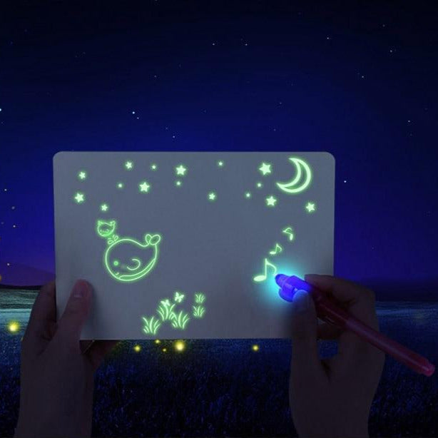 Big Size Illuminated Light Drawing Board & Light Pen for Kids
