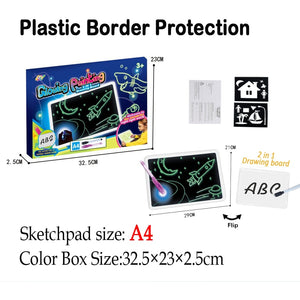 Big Size Illuminated Light Drawing Board & Light Pen for Kids