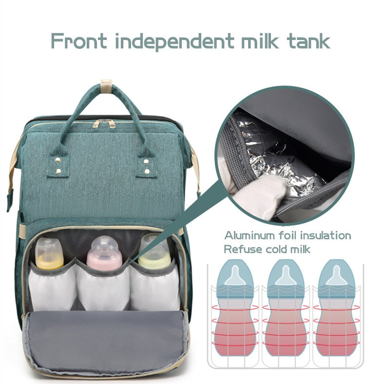 Multifunctional Baby Kit Stroller Bag & Folding Bed with USB Charging Port