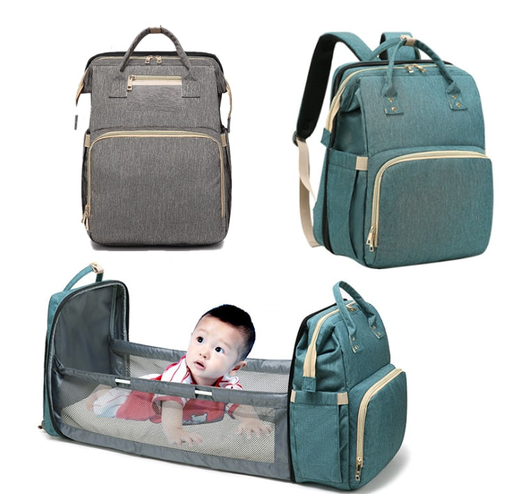 Multifunctional Baby Kit Stroller Bag & Folding Bed with USB Charging Port