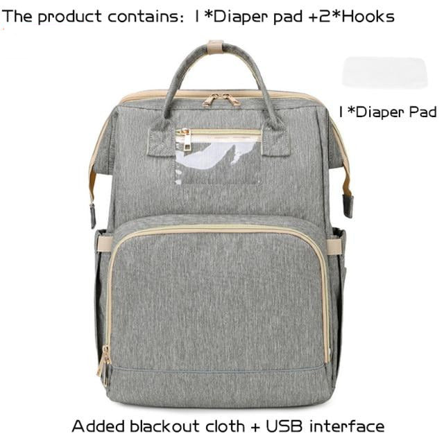 Multifunctional Baby Kit Stroller Bag & Folding Bed with USB Charging Port