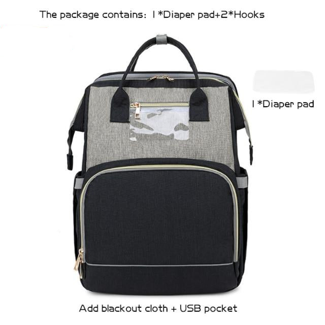 Multifunctional Baby Kit Stroller Bag & Folding Bed with USB Charging Port