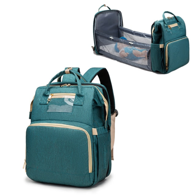 Multifunctional Baby Kit Stroller Bag & Folding Bed with USB Charging Port