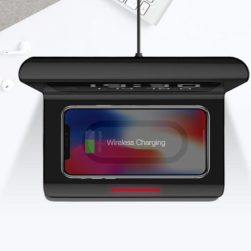 Multi-function Qi Wireless Charger Pad Cal/Clock/Temp<BR><h1><b><font color="red">50% OFF</font></b> </h1>