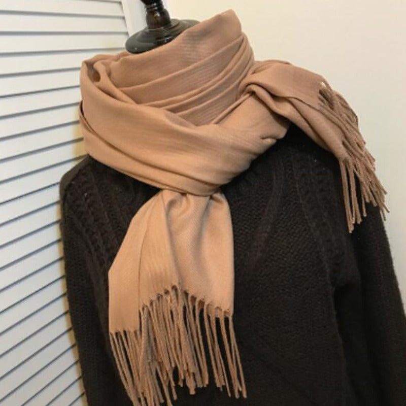 Cashmere Mix Pashmina Wrap With Tassels <H1><font color="red"><b>Special Promo-80% OFF!</b></font></h1>