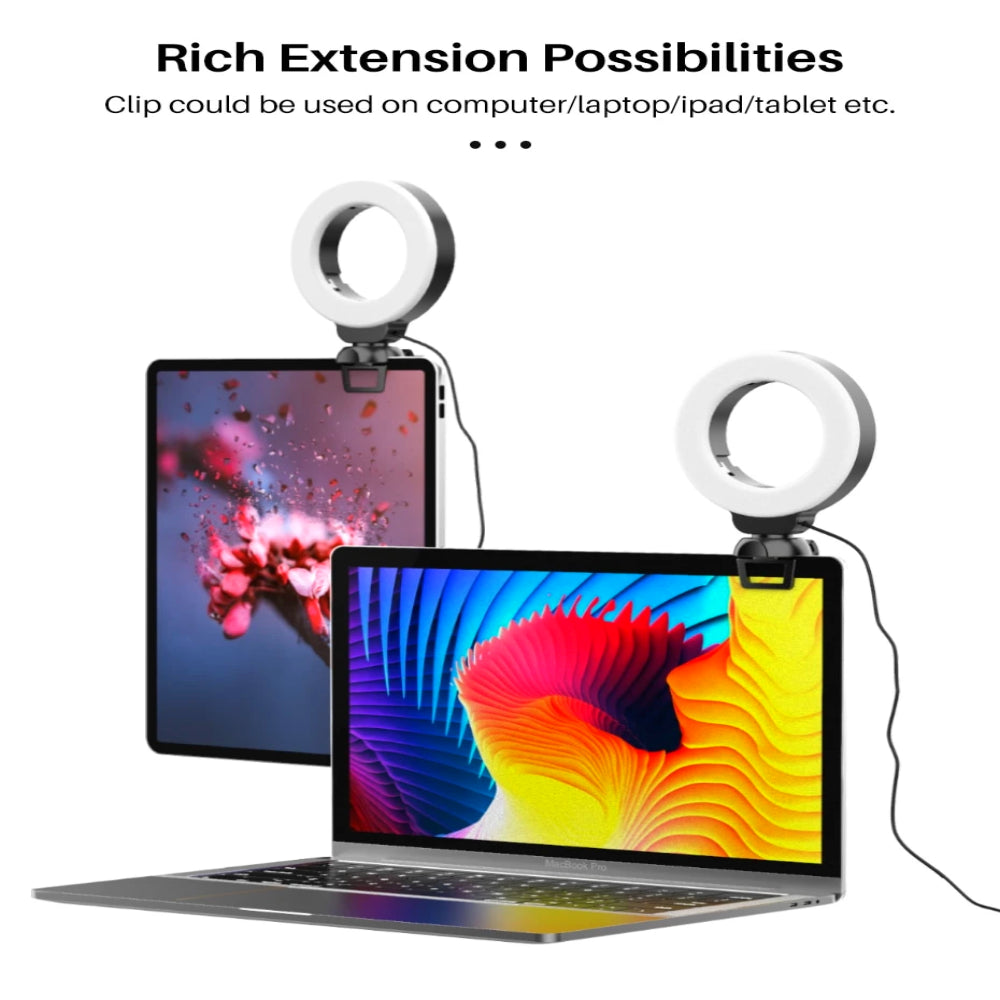 Zoom /Teams Video Ring Light For Tablet/Laptop/Webcam
